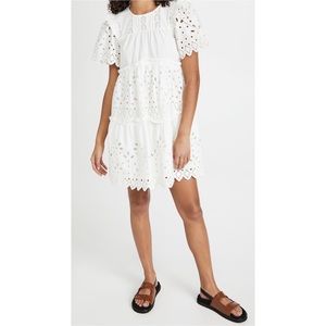 Sea New York Hazel Eyelet Embroidered Tiered Tunic Dress
